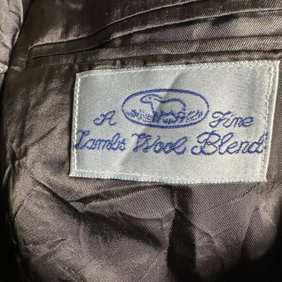 VTG Cricketeer Wool Blazer Sport Coat Jacket Men 46 Herringbone Brown 90s Formal - Picture 6 of 16